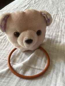 pink bear towel hanger
