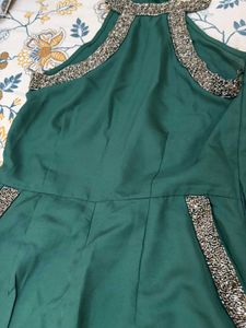 Elegant Green Embellished Jumpsuit