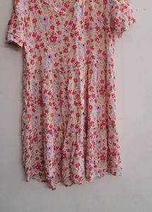 Floral Print Tiered Mini Dress