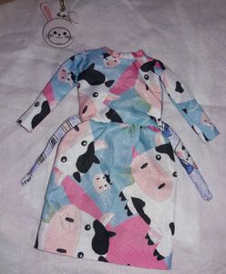 Cute Cow Print Doll Clothes Set