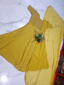 Yellow Ethnic Gown with Dupatta