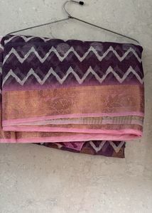 Chic Chevron &amp; Polka Dot Fabric Saree