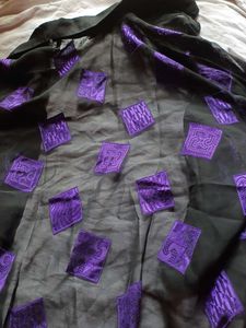 Stylish Black &amp; Purple Abstract Print Top