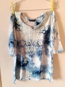 Tie-Dye Embroidered Kurta