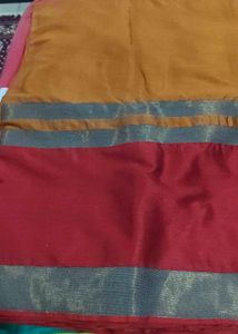 Elegant Ochre &amp; Red Saree