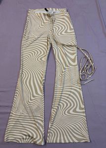 Retro Swirl Print Flare Pants