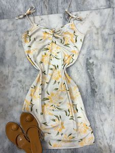 floral mini A line bodycon dress