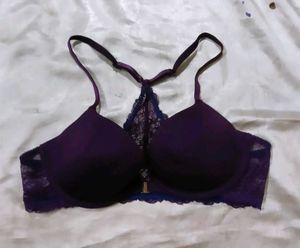 Plunge Front Bra with Lace
