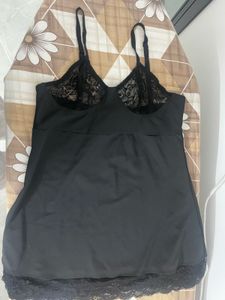 Elegant Black Lace Trim Camisole
