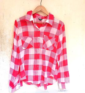 Korean Patterned Shirt Transparent Top (Women)
