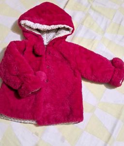 Kids Fur Hooded Winter Jacket
