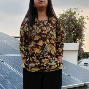 Floral Print Cotton Kurta