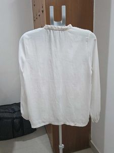 Max White Lace Detail Blouse