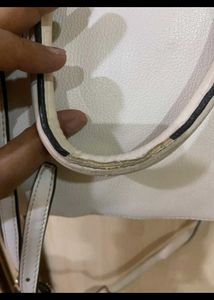 Michael Kors White Leather Handbag