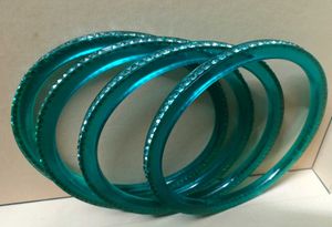 Sparkling Teal Bangles set of 4