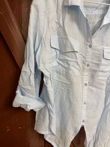 Light Blue Collared Button-Up Shirt