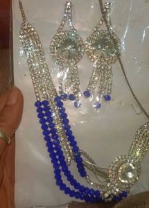 Elegant Blue Bead Jewelry Set