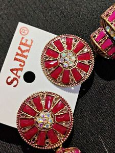 Elegant Pink Jhumka Earrings