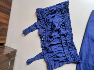 Blue Crop Top &amp; Skirt Set