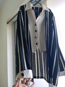 Chic Striped Button-Up Blouse