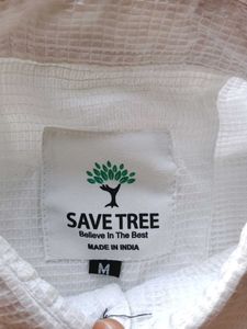 Men's White Textured Casual Shirt and   T shir