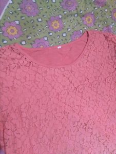 Lace Overlay Ombre Top