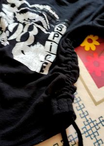Black  Drawstring top y2k to