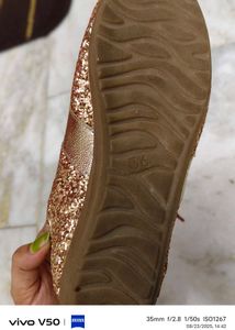 Gold Glitter Casual Shoes