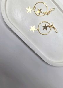 Gold Star Hoop Earrings