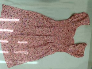 Pink Floral Smocked Dress