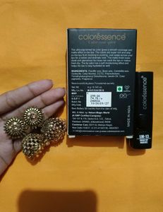 💄Coloressence Matte Lipstick+Stunning Gold Jhumka