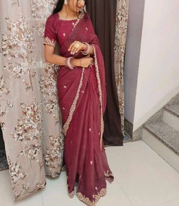 Elegant Maroon Saree