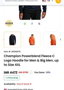 💥BUY1GET1💥 Men's imported champion sweatshirt/ hoodie