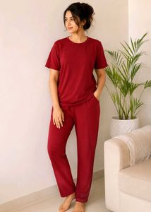 large size women's pjama tshrt cord set