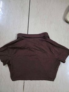 Max Brown Cropped Polo Shirt