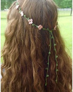 Crocheted Flower Hair Vine