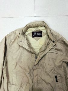 Vintage Men's Beige Bomber Jacket 🇺🇸