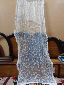 Embroidered Top &amp; Cotton Trousers- 3 Piece Outfit