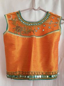 Orange Embroidered Blouse