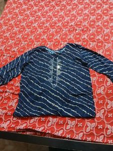 Elegant Blue Kurta with Embellishments
