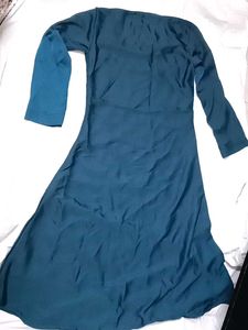 Elegant Teal Ethnic Abaya with Free