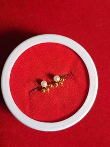 Gold Pearl Stud Earrings