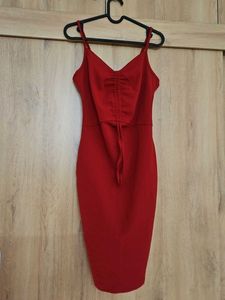 Stunning Red Ruched Bodycon Dress