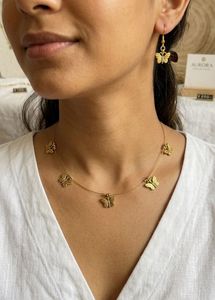 Butterfly Necklace and Earrings Set