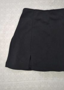 Black A-Line Mini Skort with Slits