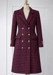 Red &amp; Black Plaid Trench korean coat🎓🦋