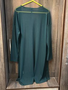 Green Ribbed Long jacket