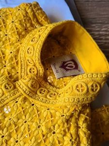 Vibrant Yellow Embroidered Kurta