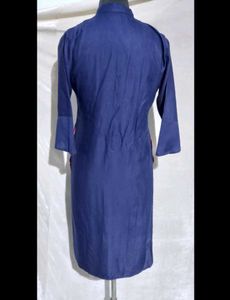 Beautiful Navy Blue Kurta Set with Red Dupatta