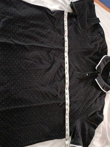 Men's Black Polo Shirt with White Collar